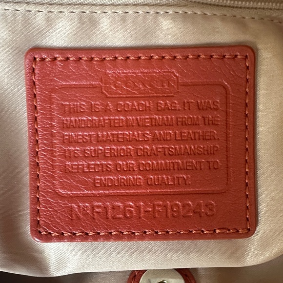 Coach F19243 Ashley Burt Orange Tangerine Leather Satchel Shoulder Handbag - Picture 10 of 16